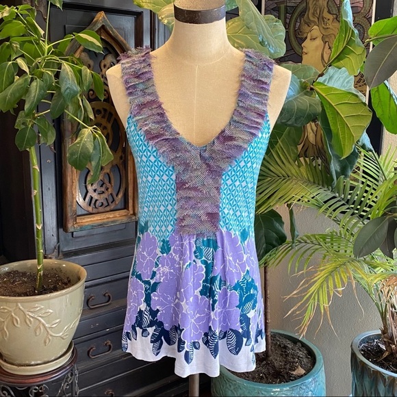 Anthropologie tiered ruffle tank top tunic - Picture 1 of 12